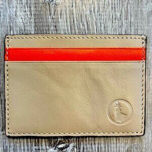 NEW Star Wars Luke Skywalker Sesame Beige & Orange Leather ID Card